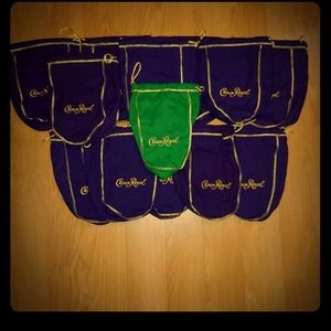 12 Crown Royal bags + 1 free green Crown Royal bag